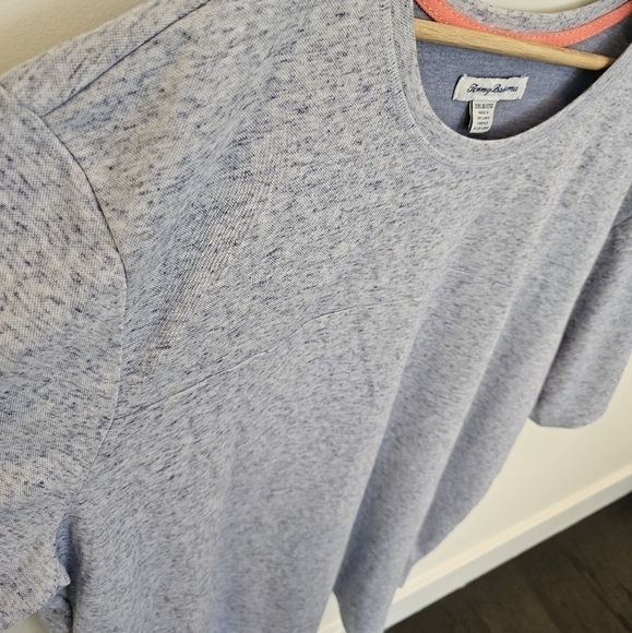 Tommy Bahama Marled Light Blue Crew Neck Short Sleeve Shirt Size 2XLB - Picture 5 of 10